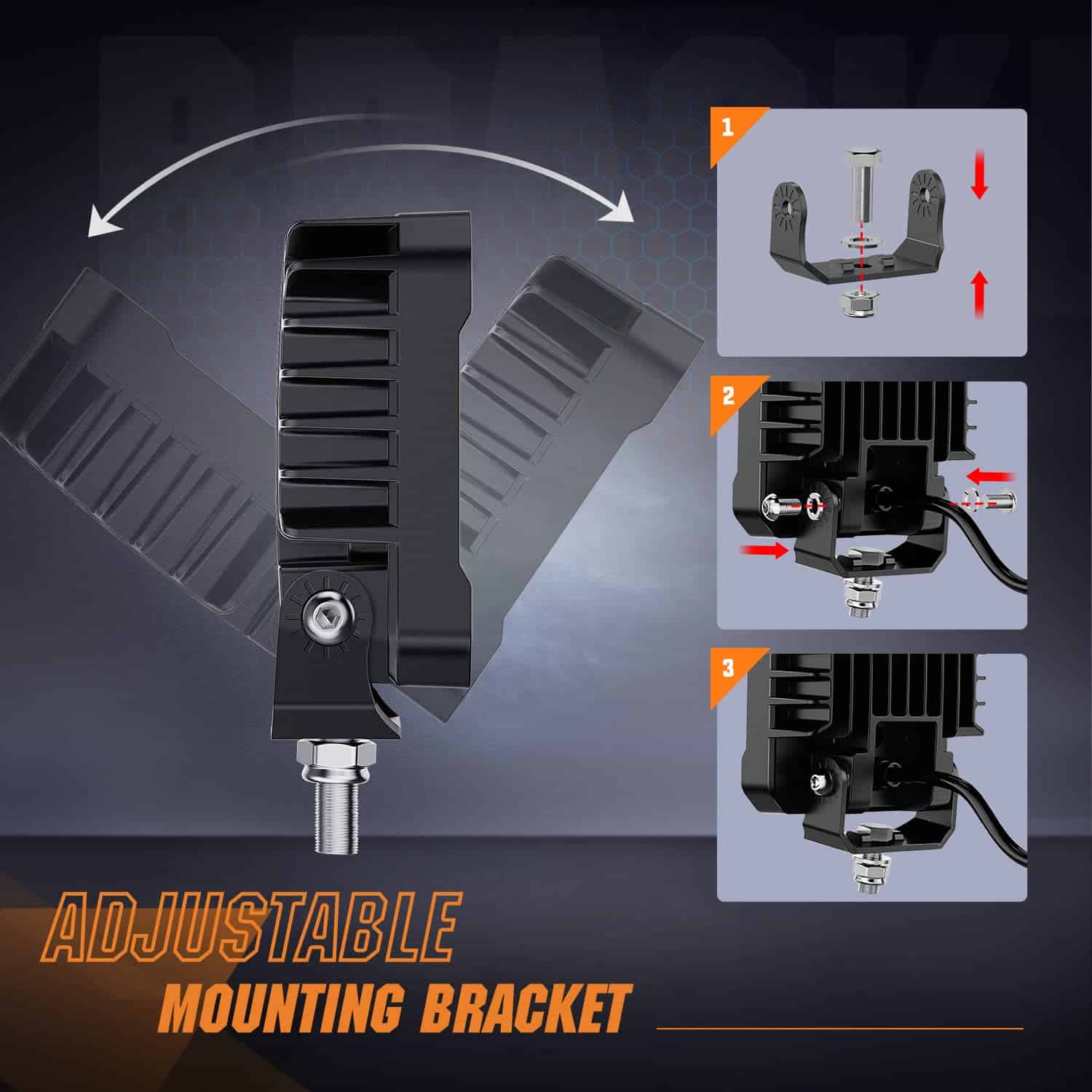 2PCS Nilight 4 Pulgadas Led Pods Cuadrados 3370LM Luz de - Imagen 9