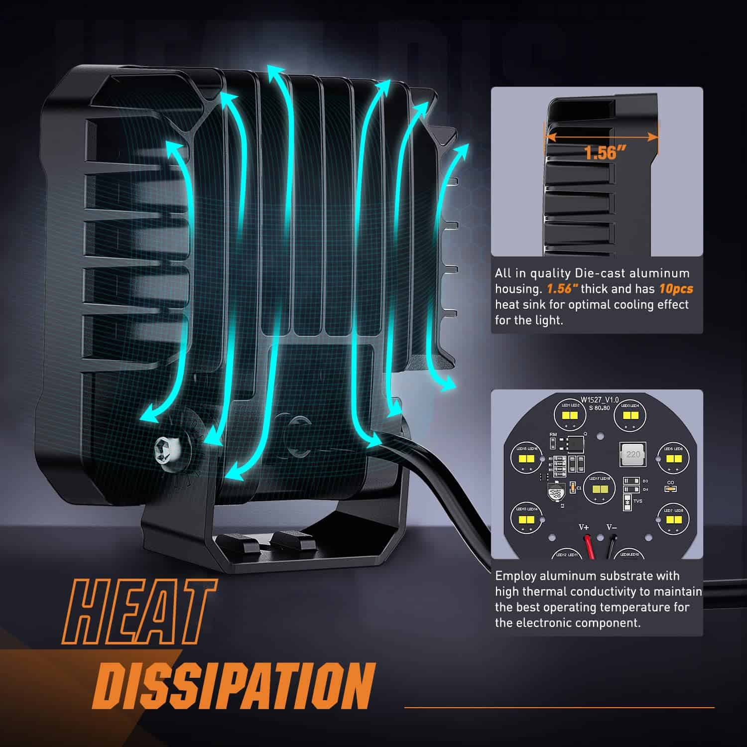 2PCS Nilight 4 Pulgadas Led Pods Cuadrados 3370LM Luz de - Imagen 8