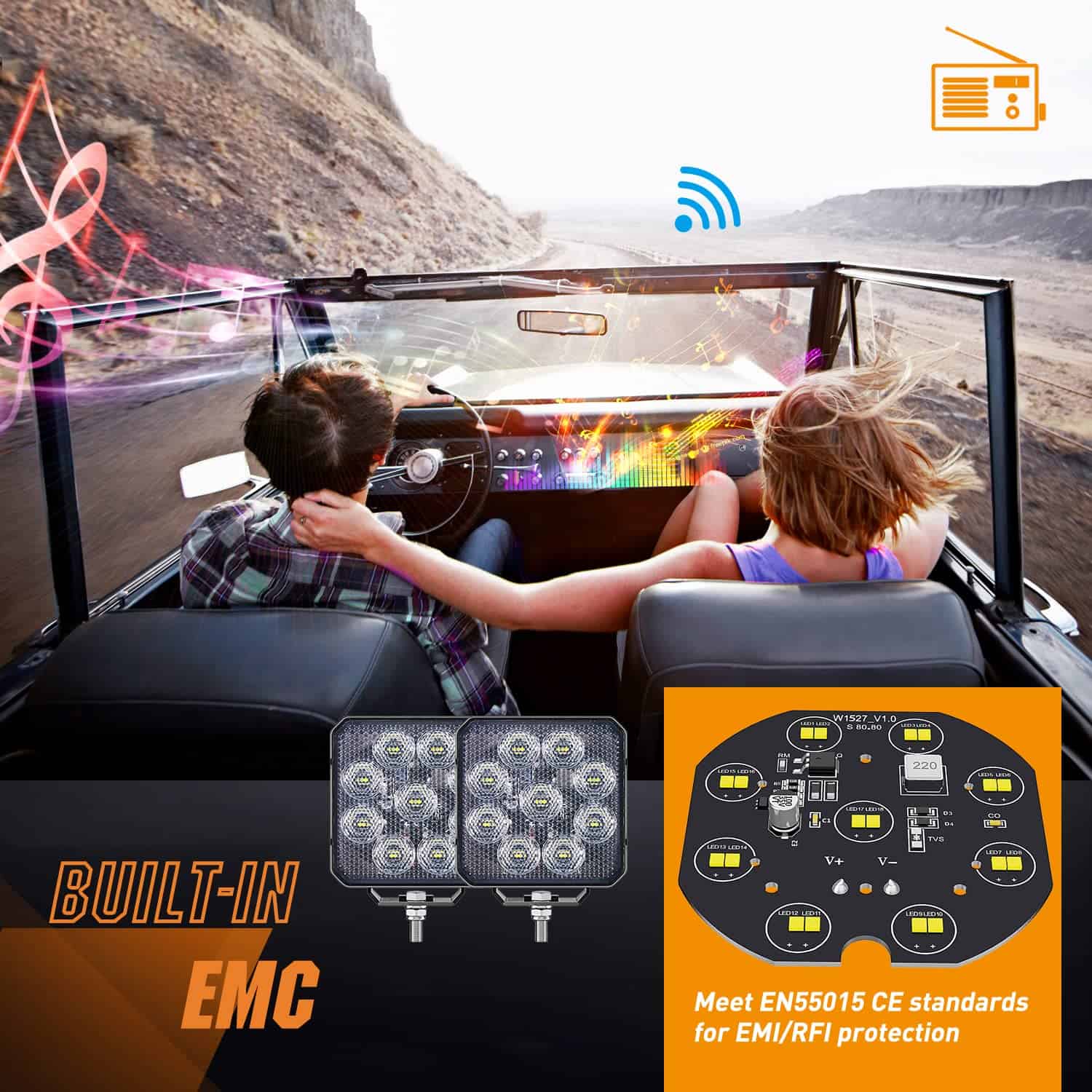 2PCS Nilight 4 Pulgadas Led Pods Cuadrados 3370LM Luz de - Imagen 7