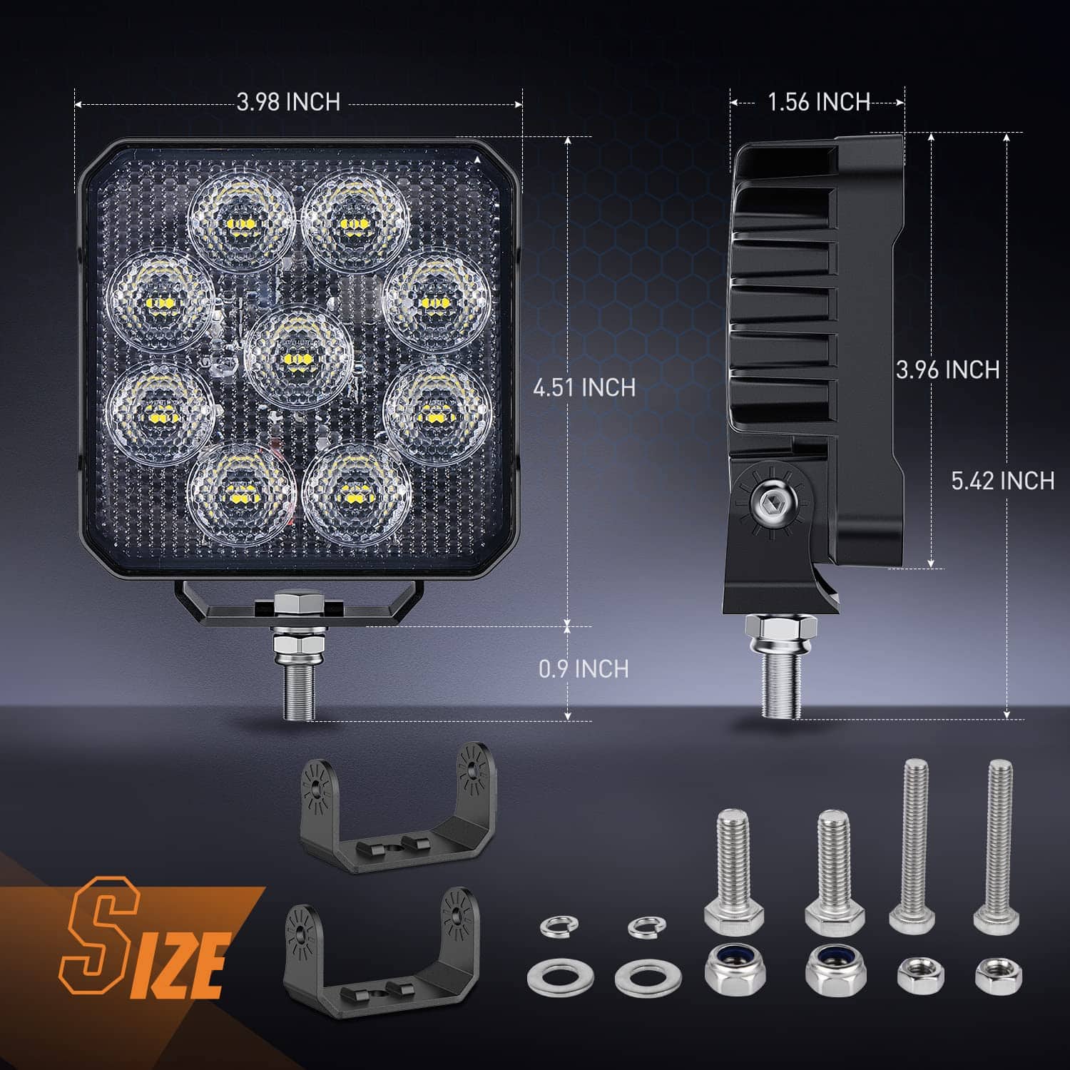 2PCS Nilight 4 Pulgadas Led Pods Cuadrados 3370LM Luz de - Imagen 3