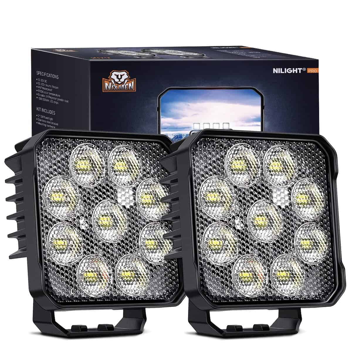 2PCS Nilight 4 Pulgadas Led Pods Cuadrados 3370LM Luz de