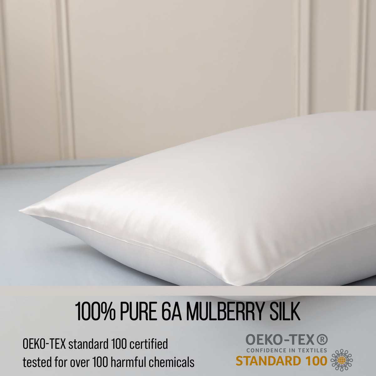 Funda de Almohada de Seda de Lujo Bella -Blanco - Imagen 5