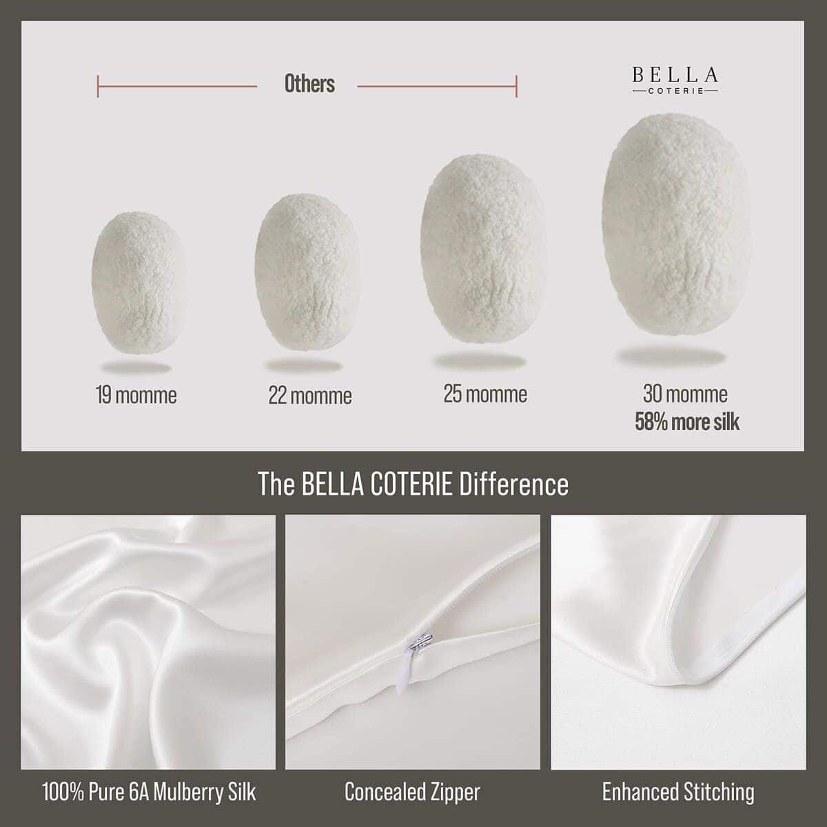 Funda de Almohada de Seda de Lujo Bella -Blanco - Imagen 4