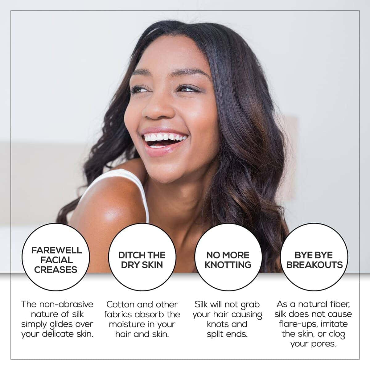 Funda de Almohada de Seda de Lujo Bella -Blanco - Imagen 3