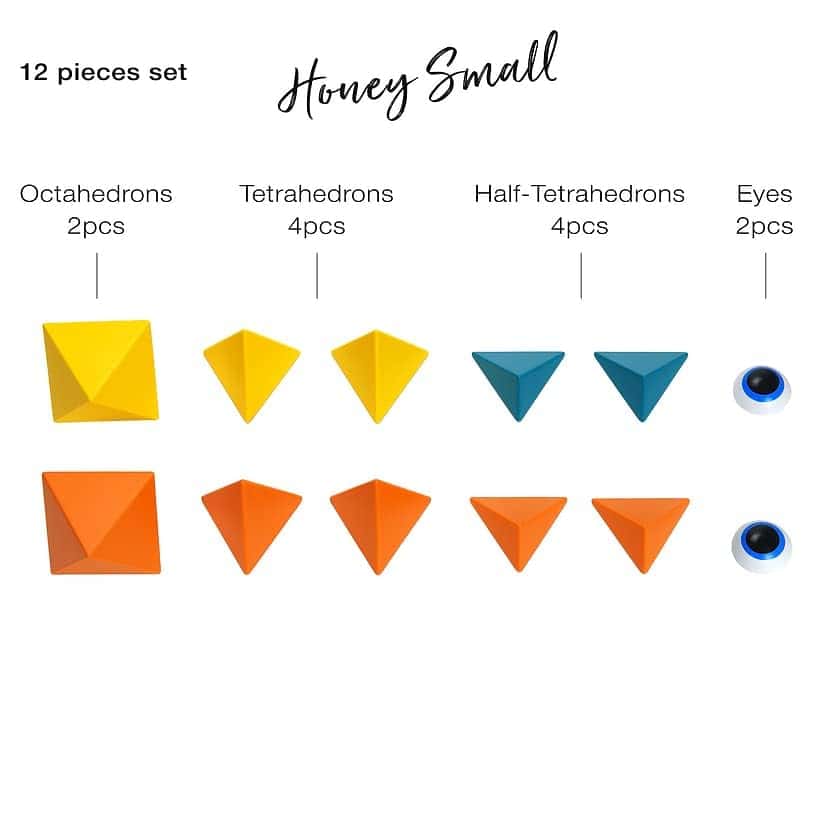 Set de 12 Piezas TRIDO Honey Magnetic Art 3D Shapes, Todas - Imagen 5