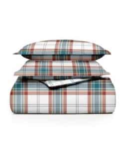 Juego de Edredón King Size de Franela Escocesa para