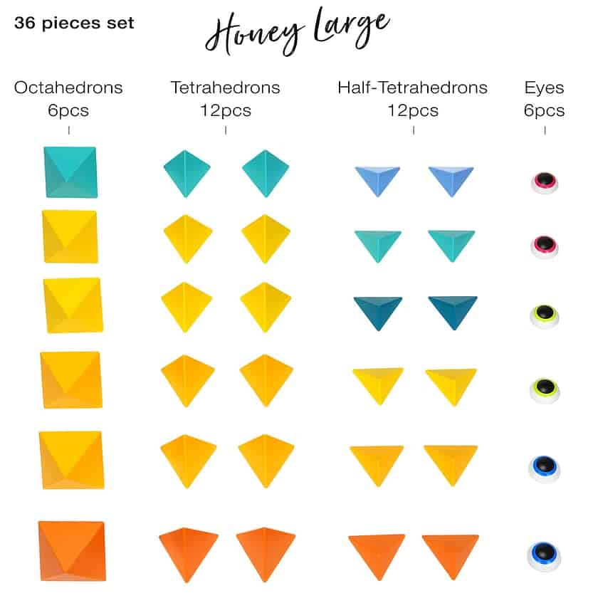 Set de Formas Magnéticas Trido Honey 3D de 36 Piezas, Todas - Imagen 5