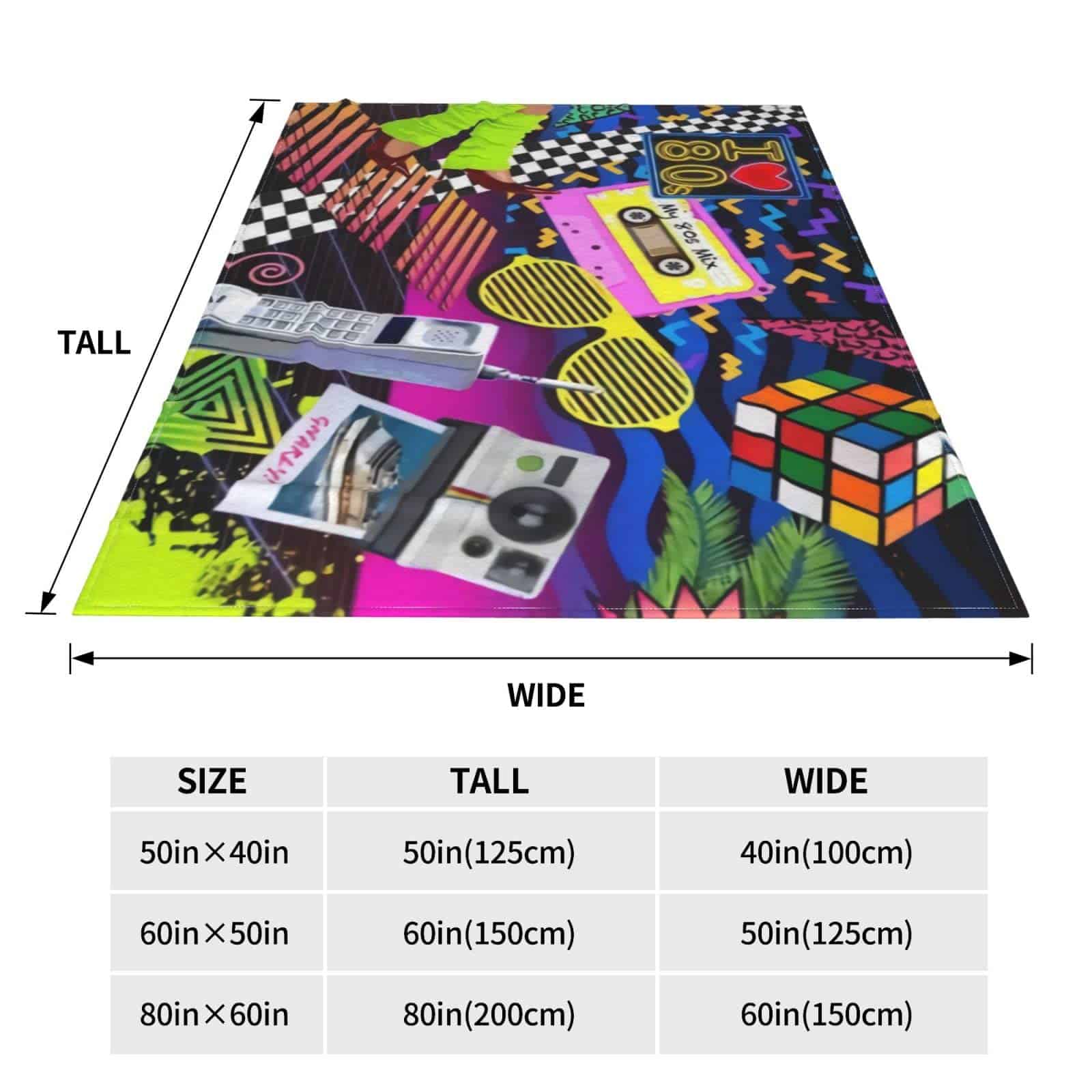 Manta de Tiro de Estilo de Moda Retro Vintage de los 80 u - Imagen 5
