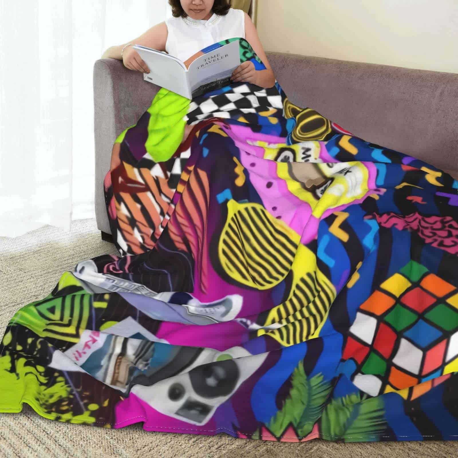 Manta de Tiro de Estilo de Moda Retro Vintage de los 80 u - Imagen 8