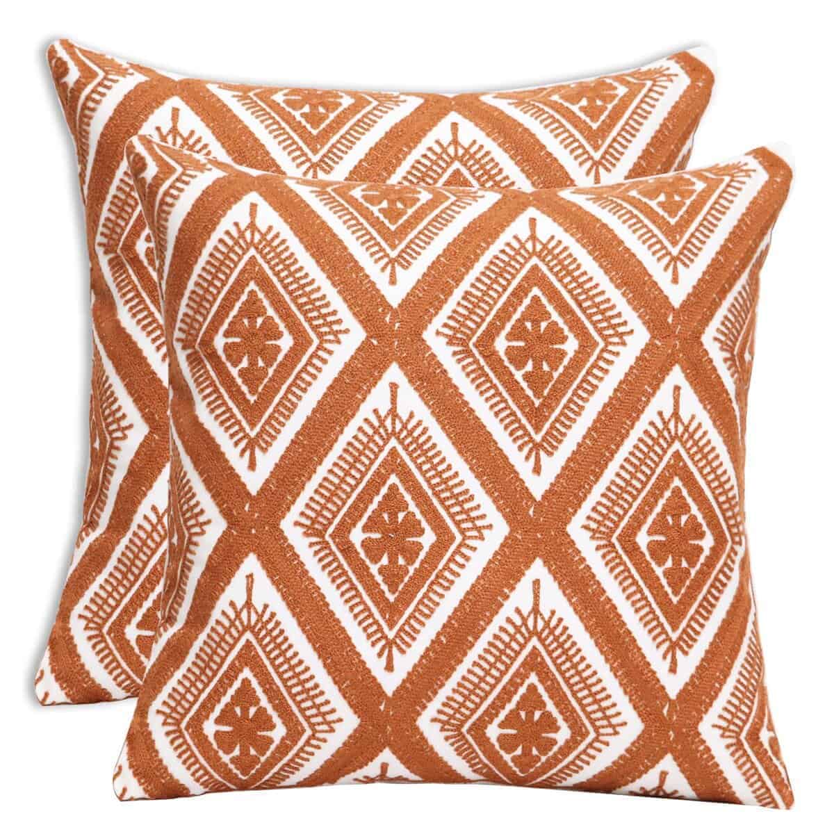 Set de 2 fundas bordadas decorativas para cojines boho de