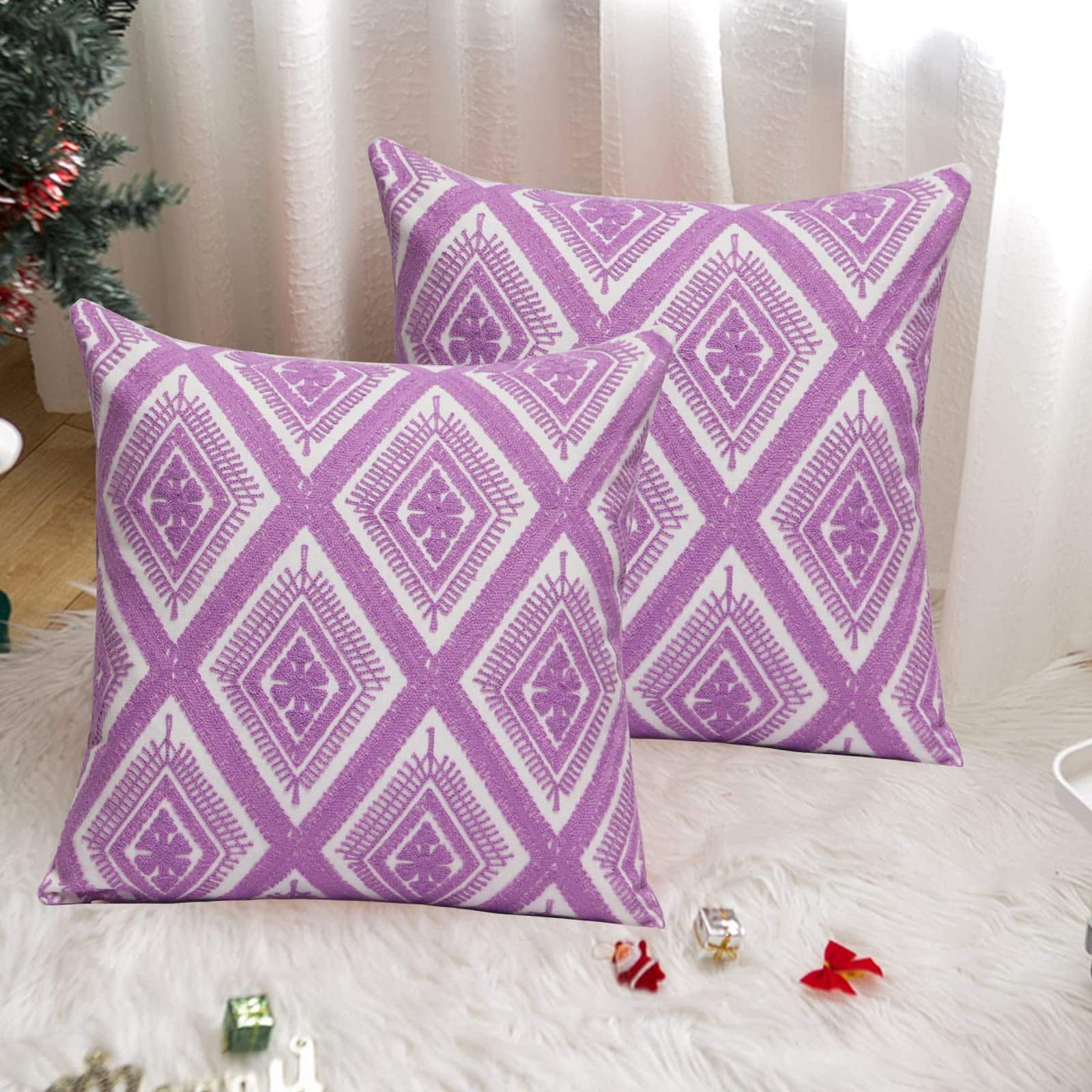 Juego de 2 fundas de cojín decorativas -Lavanda Púrpura