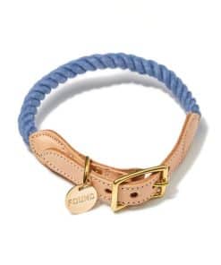 Collar de cuerda reciclada azul para perros y gatos de