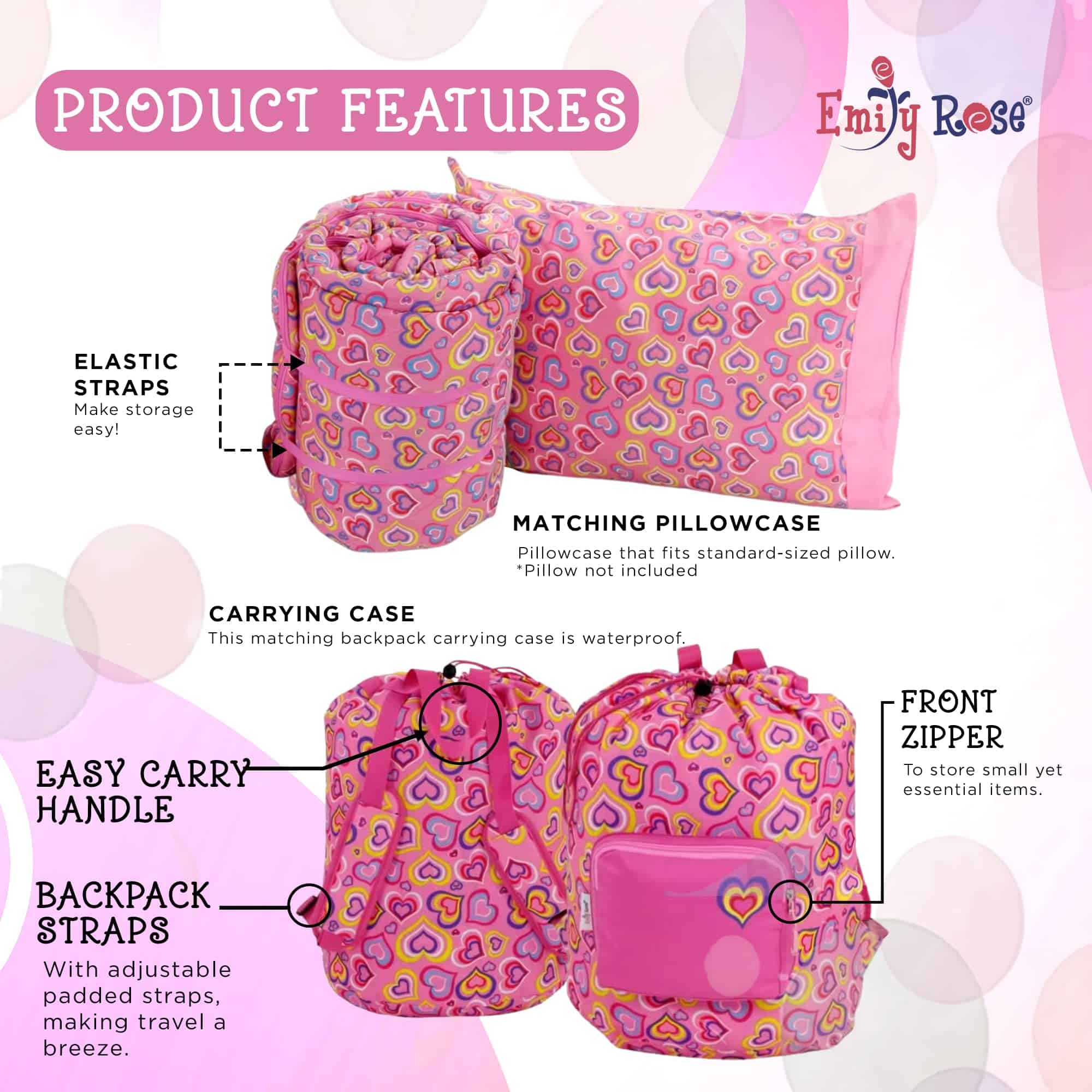 Conjunto de 3 Piezas de Saco de Dormir para Niñas Emily - Imagen 4