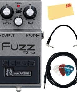 Boss FZ-1W Waza Craft Fuzz Bundle con Cable de Instrumento,