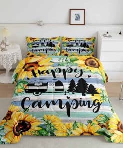 Set de Edredón Camper para Niños y Niñas Tamaño Completo,