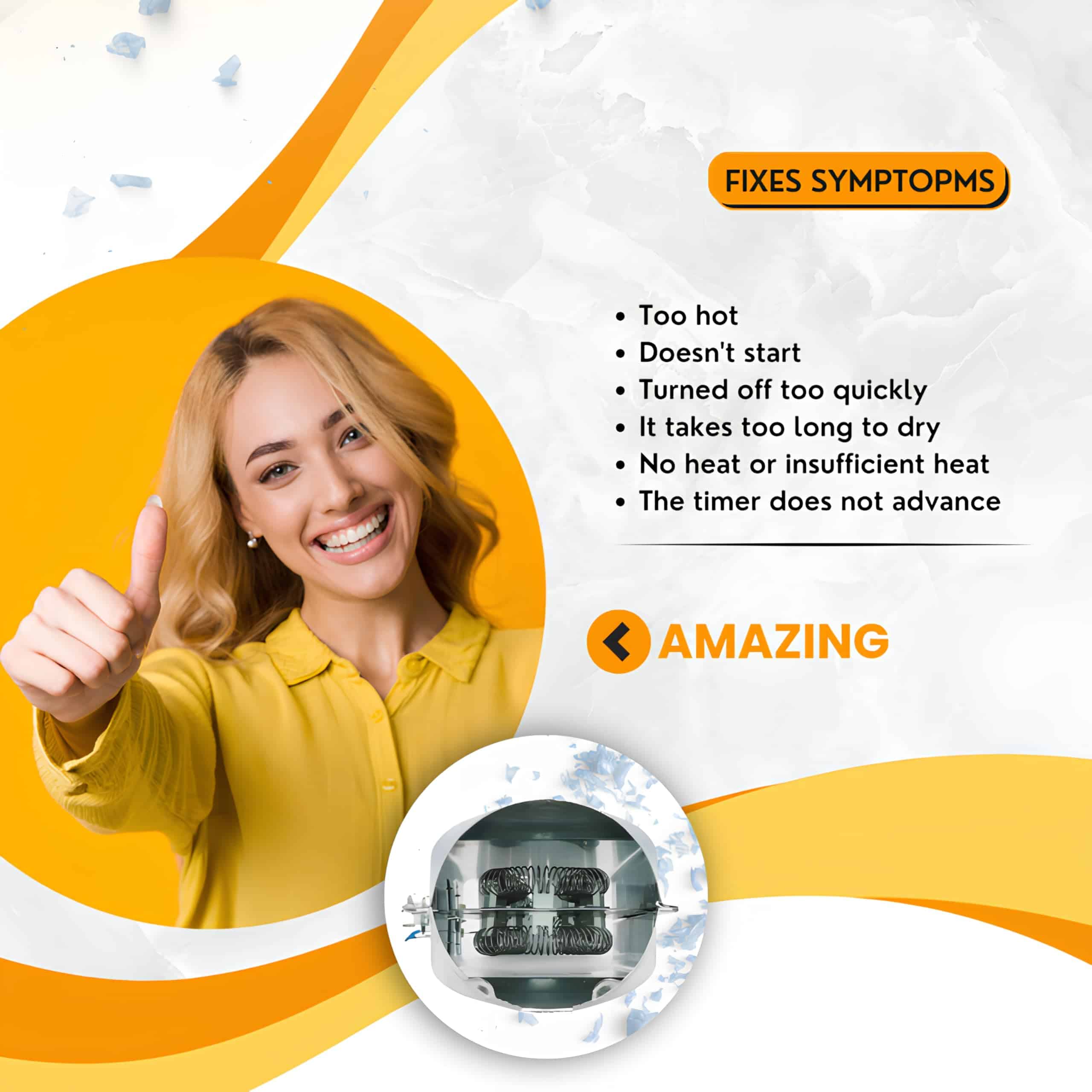 Conjunto de elemento calefactor para secadora de reemplazo - Imagen 8