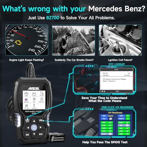 ANCEL BZ700 Escáner OBD2 para Mercedes Benz Sprinter Smart, - Imagen 8