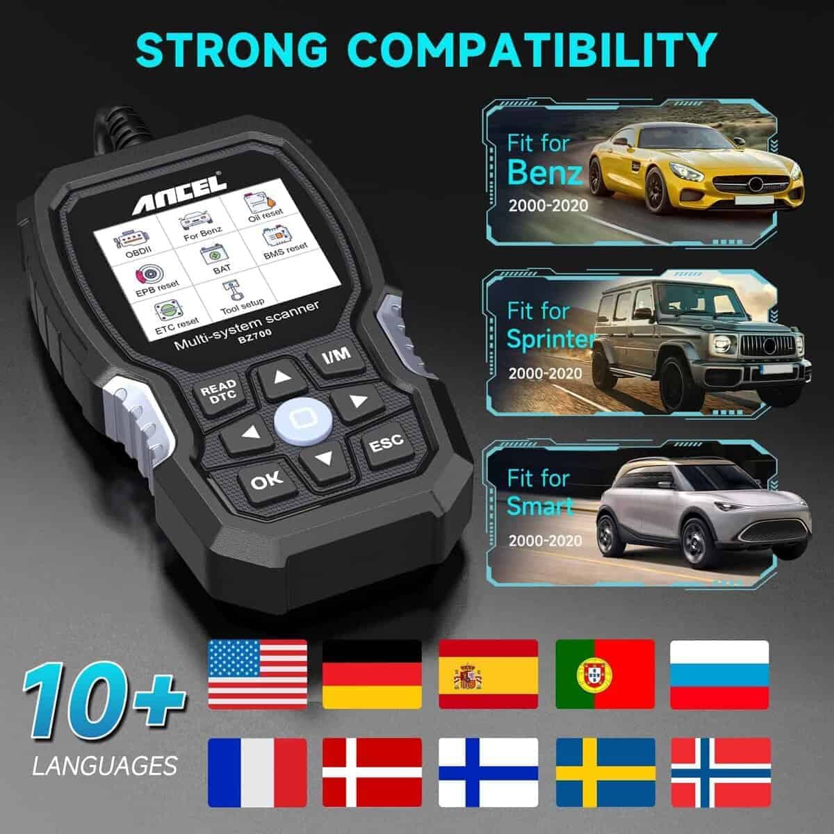 ANCEL BZ700 Escáner OBD2 para Mercedes Benz Sprinter Smart, - Imagen 4