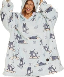 THREE POODLE Manta con Capucha para Mujer, Sudadera de