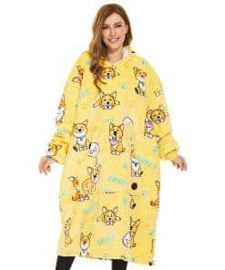 THREE POODLE Manta con Capucha, Sudadera de Forro Largo y