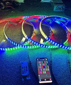 Kit de luz de anillo de rueda LED RGB de triple fila de
