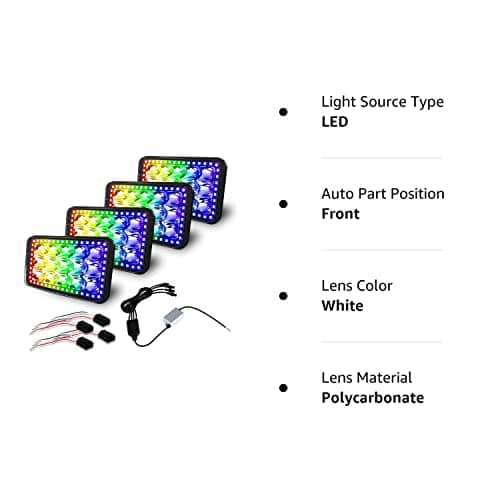 Conjunto de 4 Faros LED 4x6 con Función de Halo RGB Hi/Lo - Imagen 11