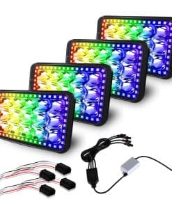 Conjunto de 4 Faros LED 4x6 con Función de Halo RGB Hi/Lo