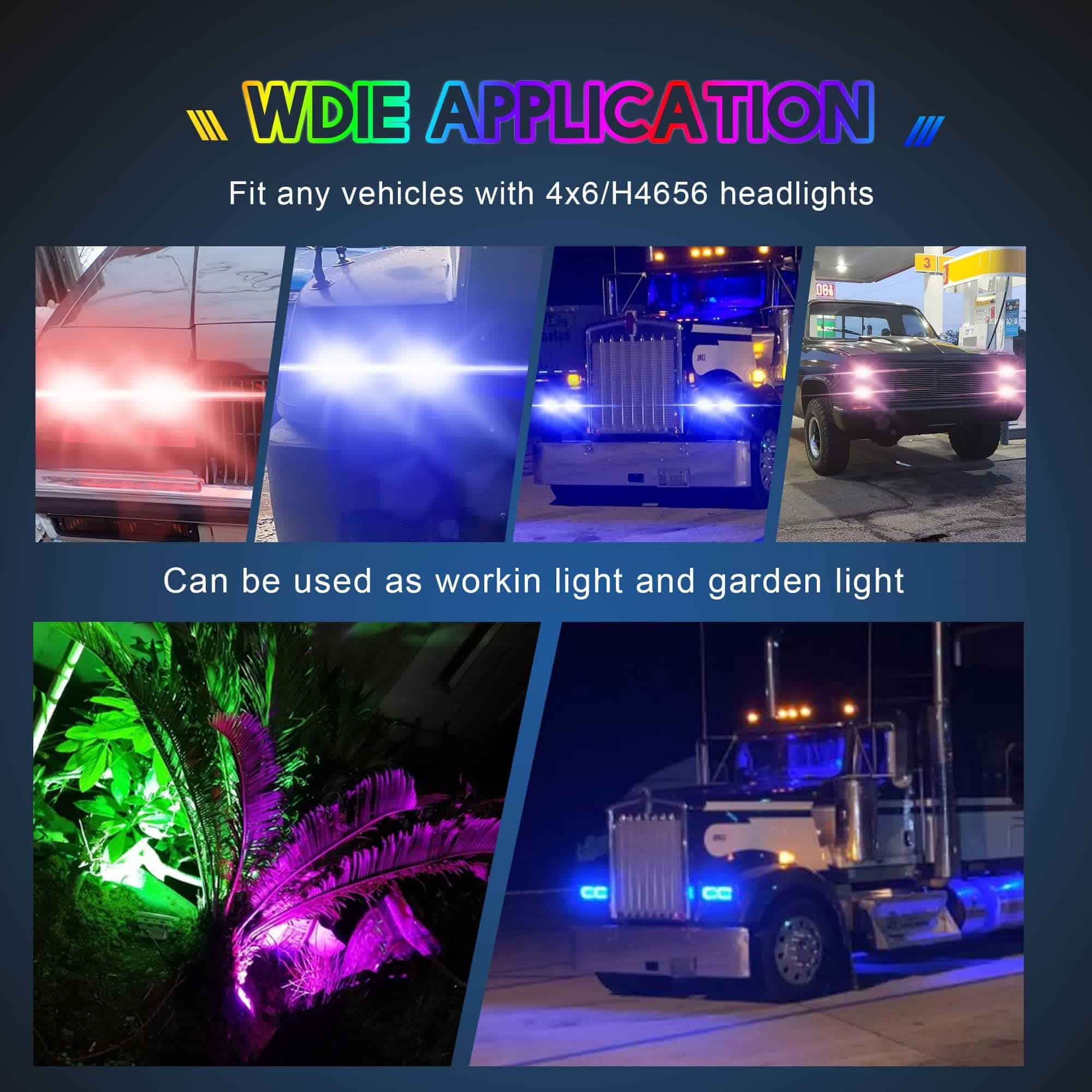 Conjunto de 4 Faros LED 4x6 con Función de Halo RGB Hi/Lo - Imagen 10