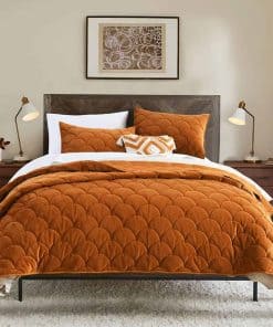 Juego de Edredón de Terciopelo HORIMOTE HOME -Caramelo