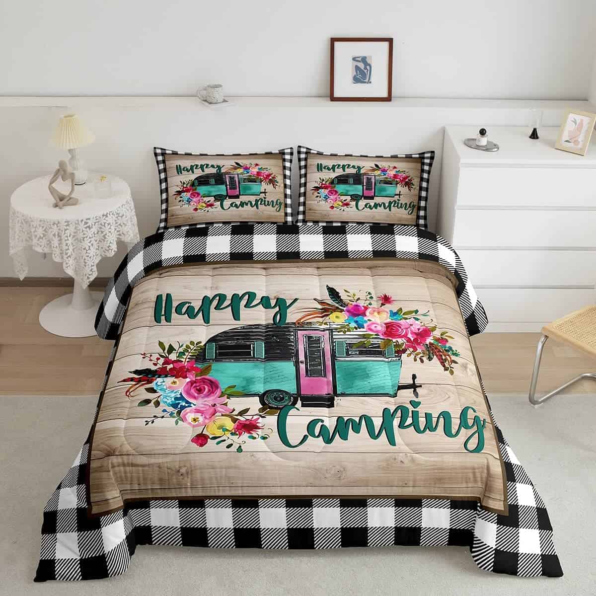 Juego de edredón Manfei RV Happy Travelling Queen, juego de