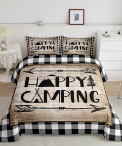 Manfei Juego de Edredón Feliz Viaje de Camping para Full,