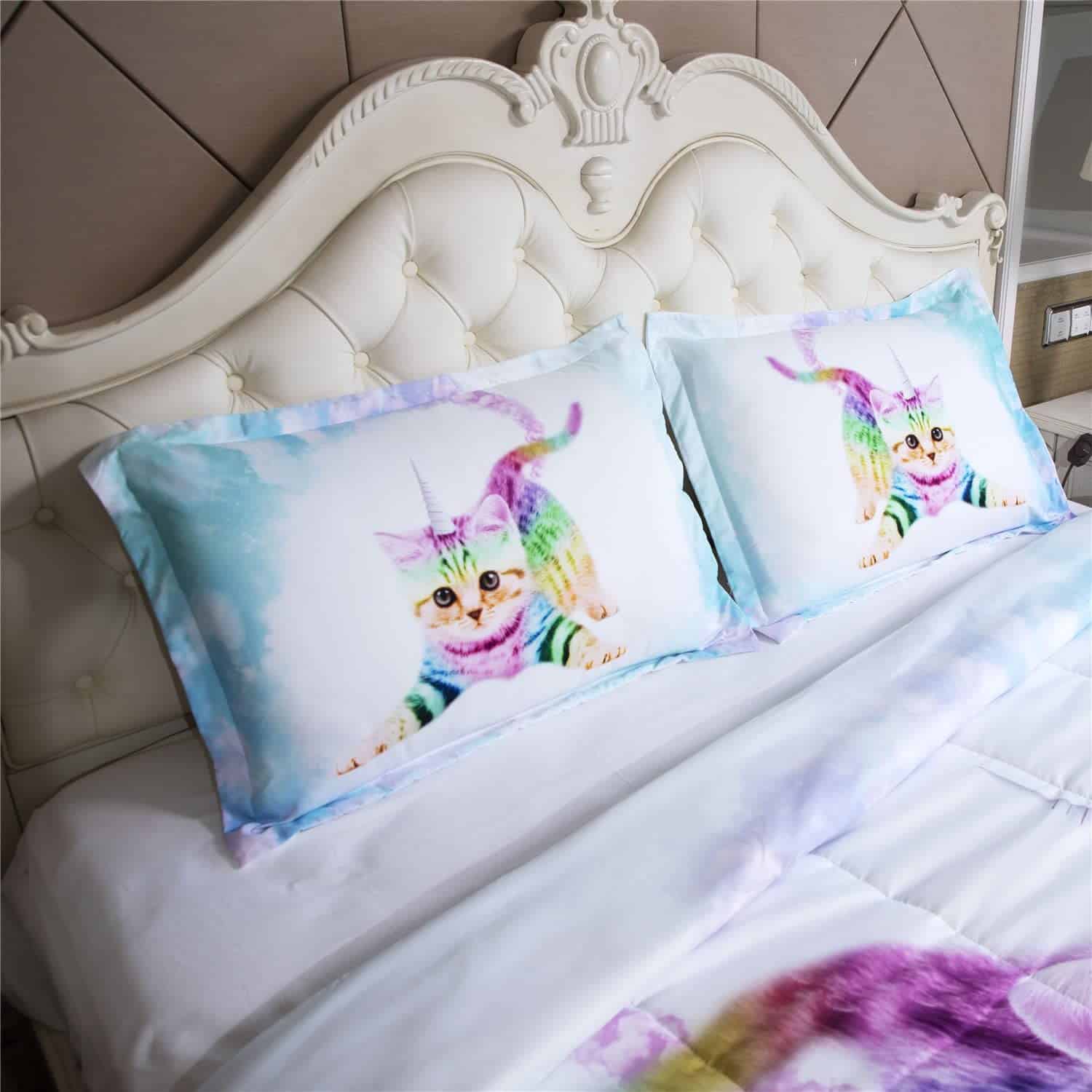 Juego de 3 Piezas de Edredón Unicornio Gatito Arcoiris - Imagen 7