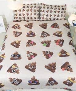 Juego de Edredón 3D de 3 Piezas con Diseño de Caritas de