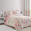 Juego de Colcha de Quilt Reversible Floral Imprimido en