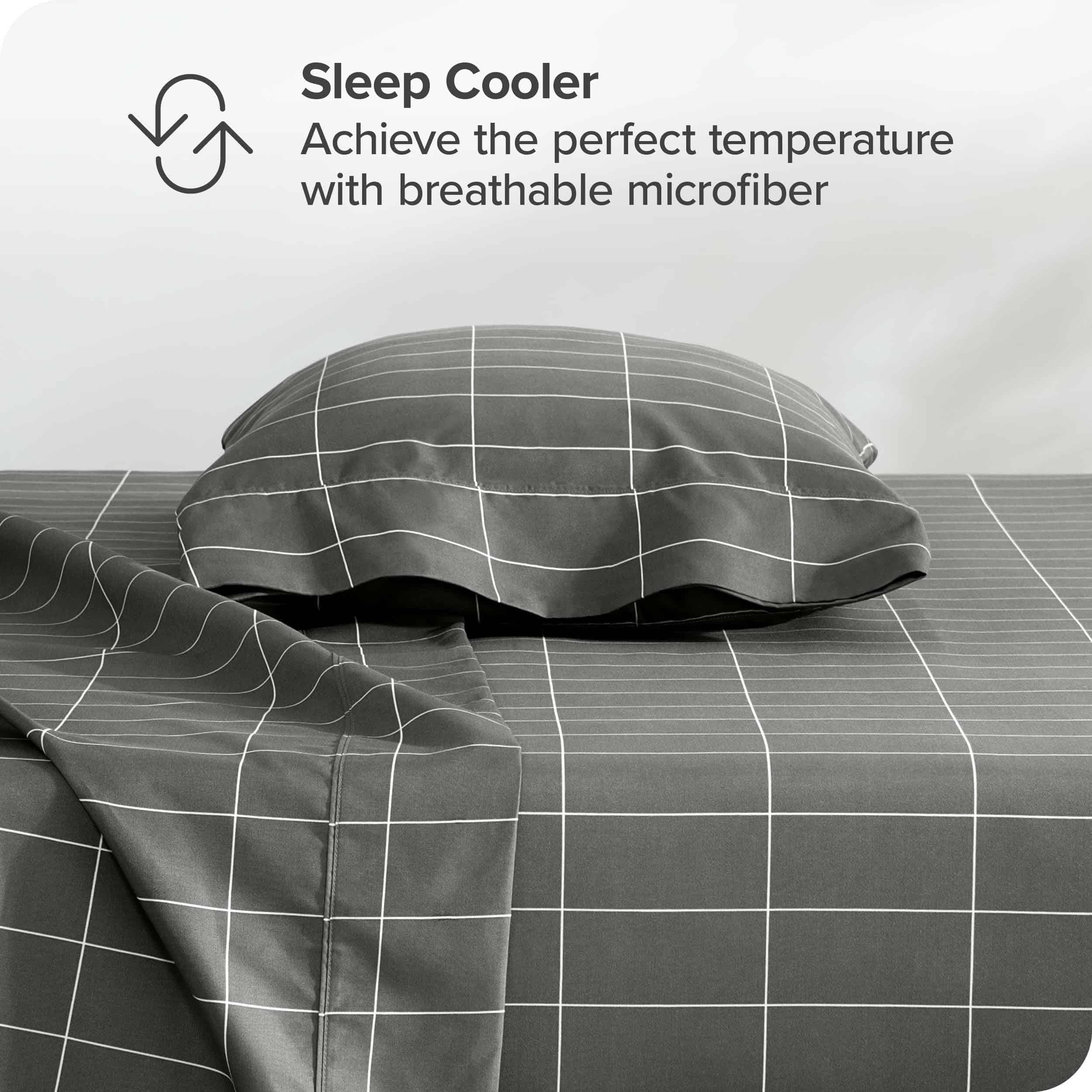 Juego de Sábanas Twin XL Bare Home - Tamaño -Gris/Blanco - Imagen 6