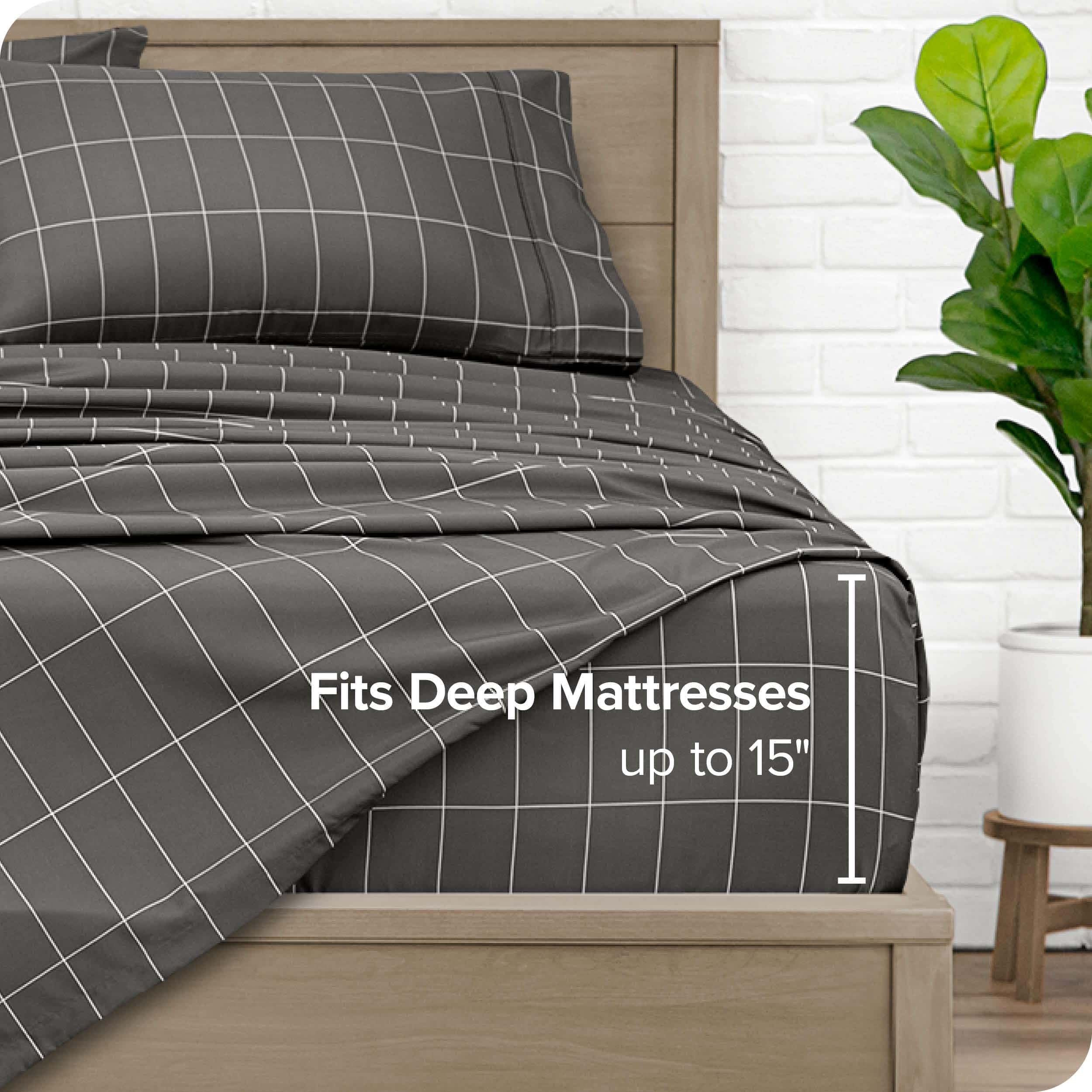 Juego de Sábanas Twin XL Bare Home - Tamaño -Gris/Blanco - Imagen 7