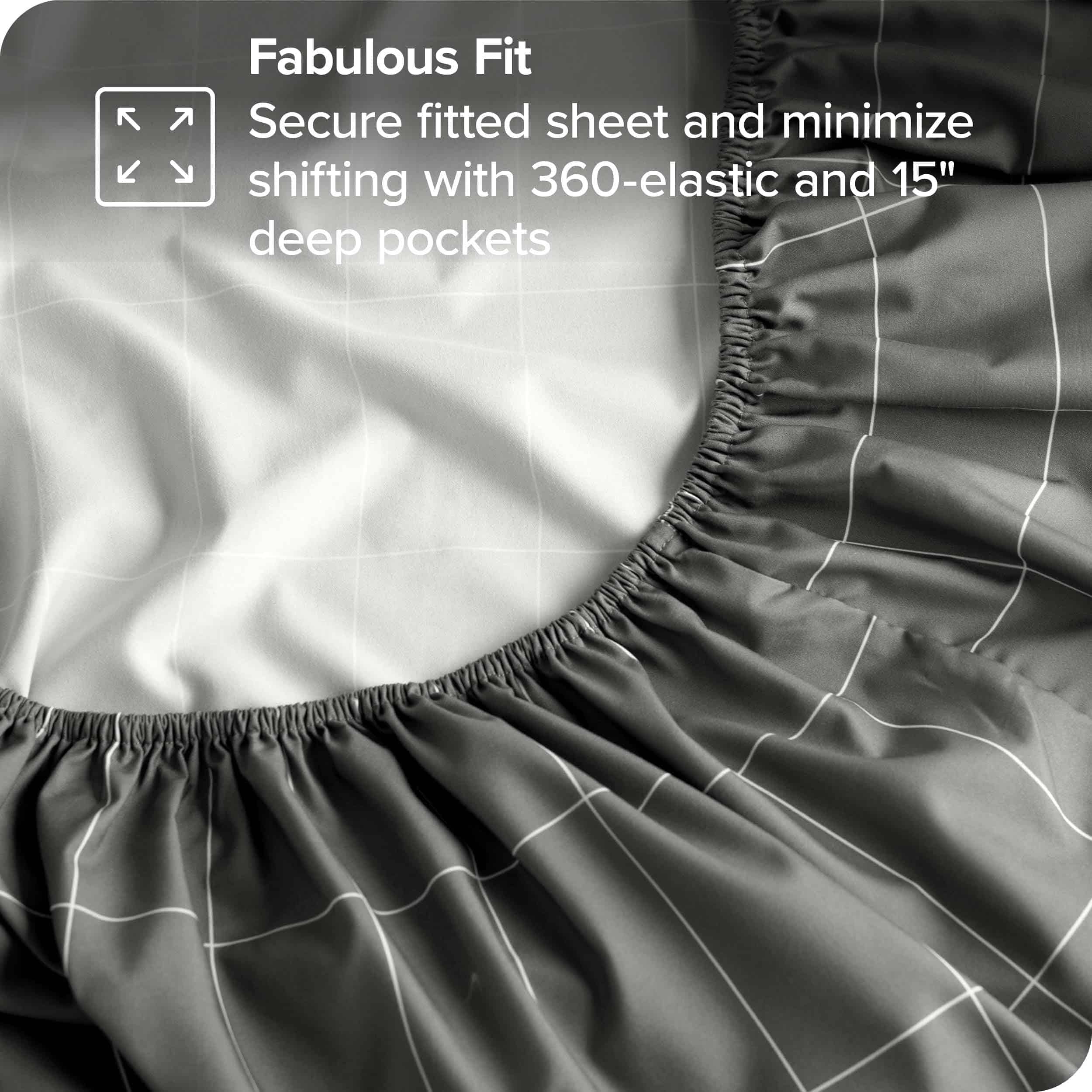 Juego de Sábanas Twin XL Bare Home - Tamaño -Gris/Blanco - Imagen 8