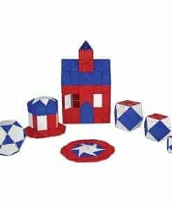 Set Geometiles Jumbo Rojo, Blanco y Azul, Juguete STEM y