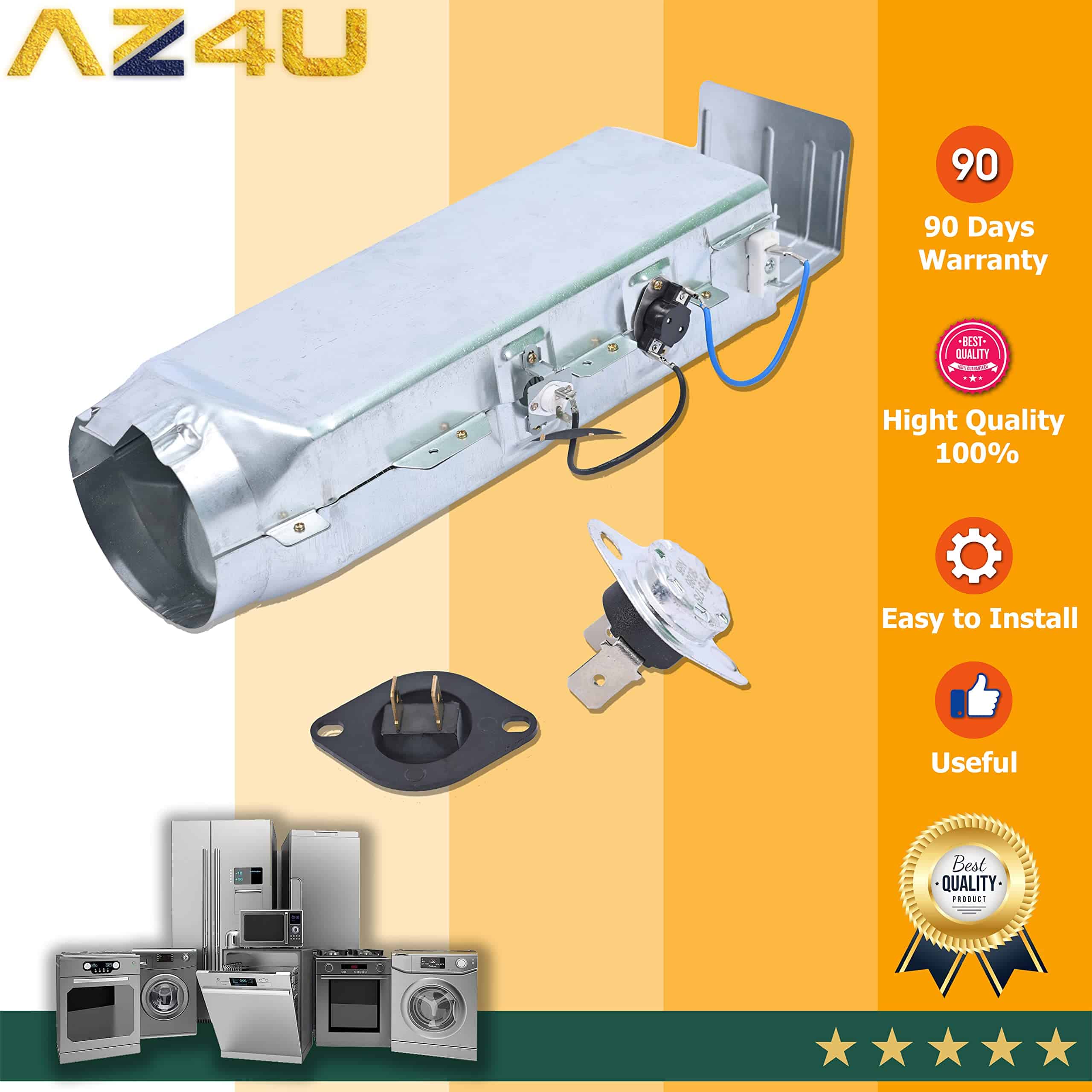 Ensamblaje de elemento calefactor de secadora AZ4U para - Imagen 10