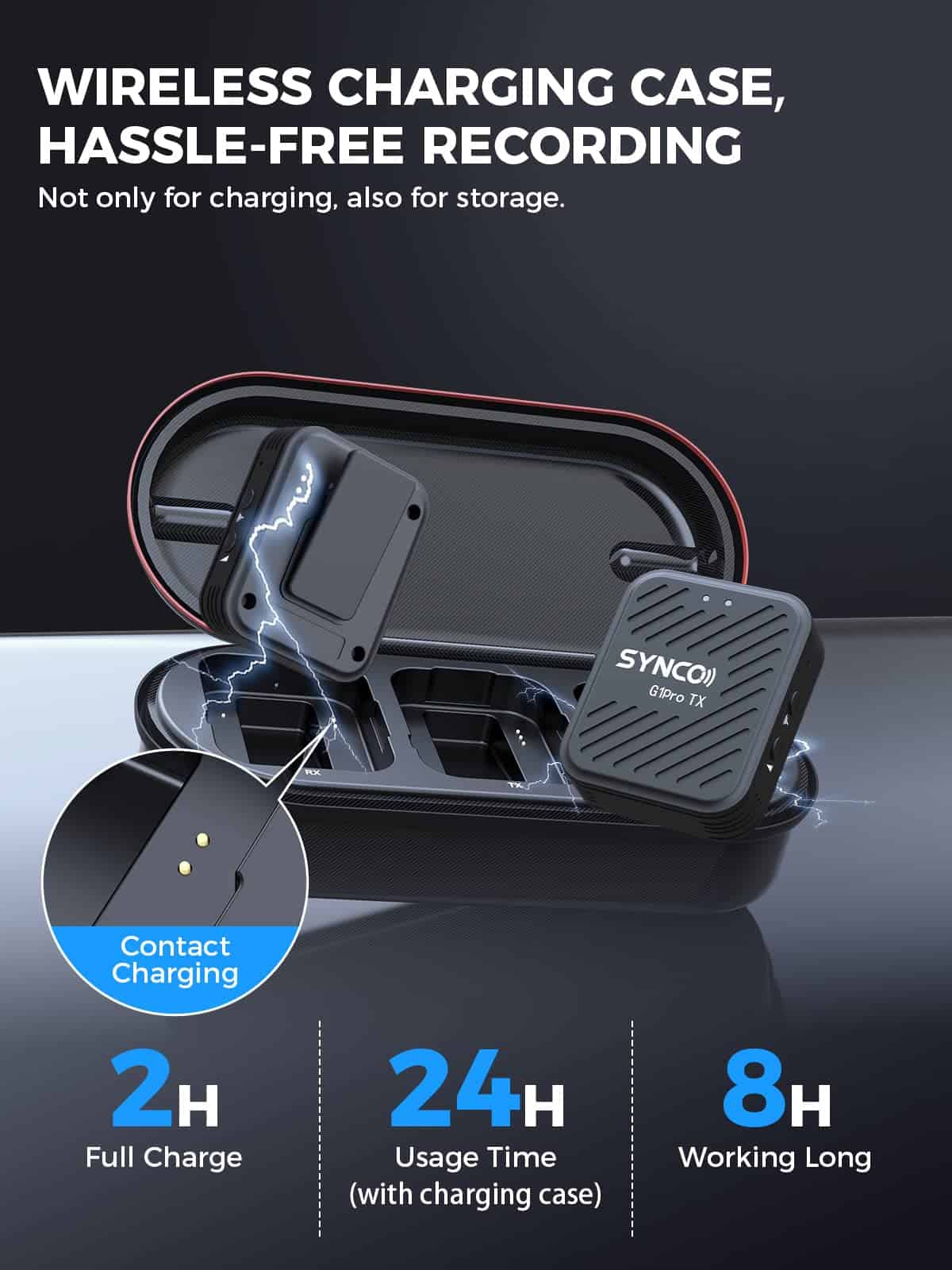 SYNCO G1(A1) Pro Micrófono Inalámbrico de Solapa, - Imagen 4