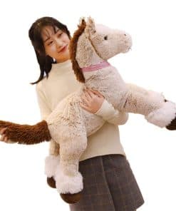 YUDONG 35.4" Caballo de Peluche Gigante ,Juguete de Peluche