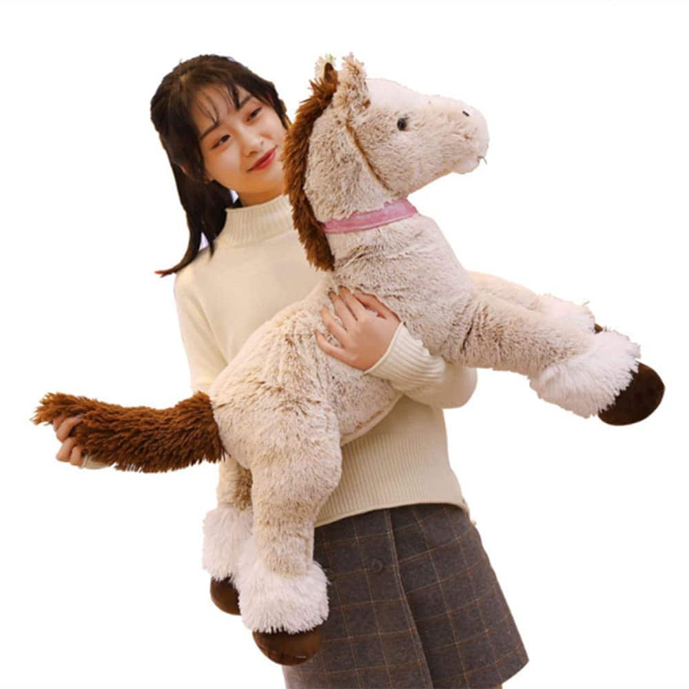 YUDONG 35.4" Caballo de Peluche Gigante ,Juguete de Peluche