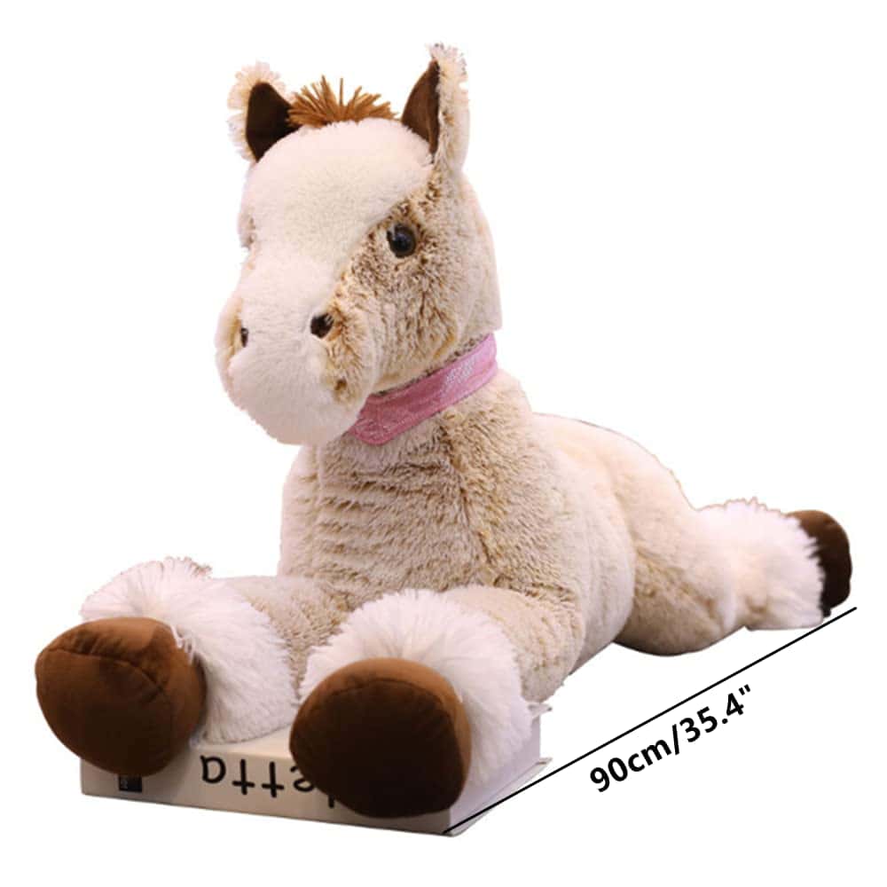 YUDONG 35.4" Caballo de Peluche Gigante ,Juguete de Peluche - Imagen 3