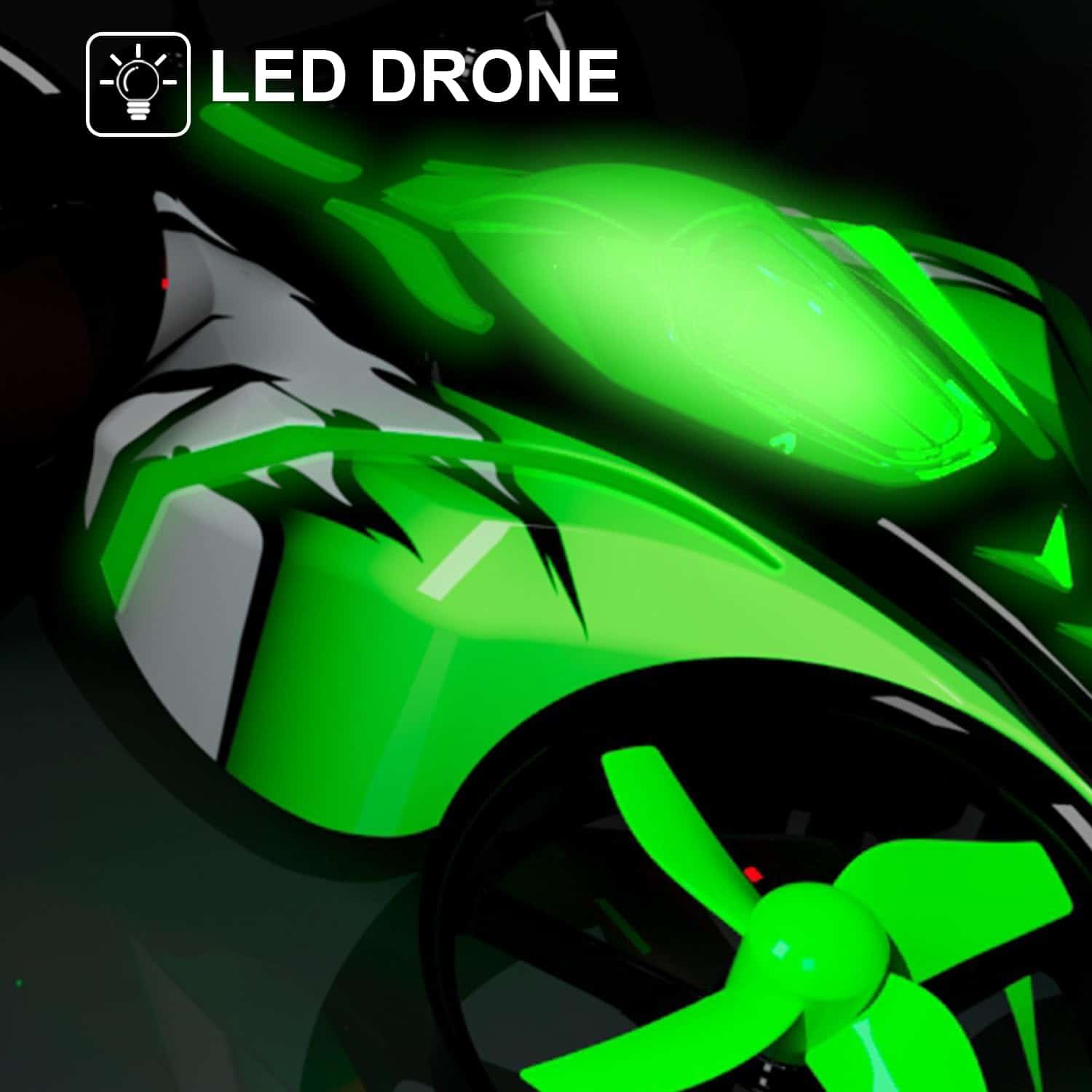 UNTEI 2 En 1 Mini Drones para Niños Control -Verde - Imagen 3