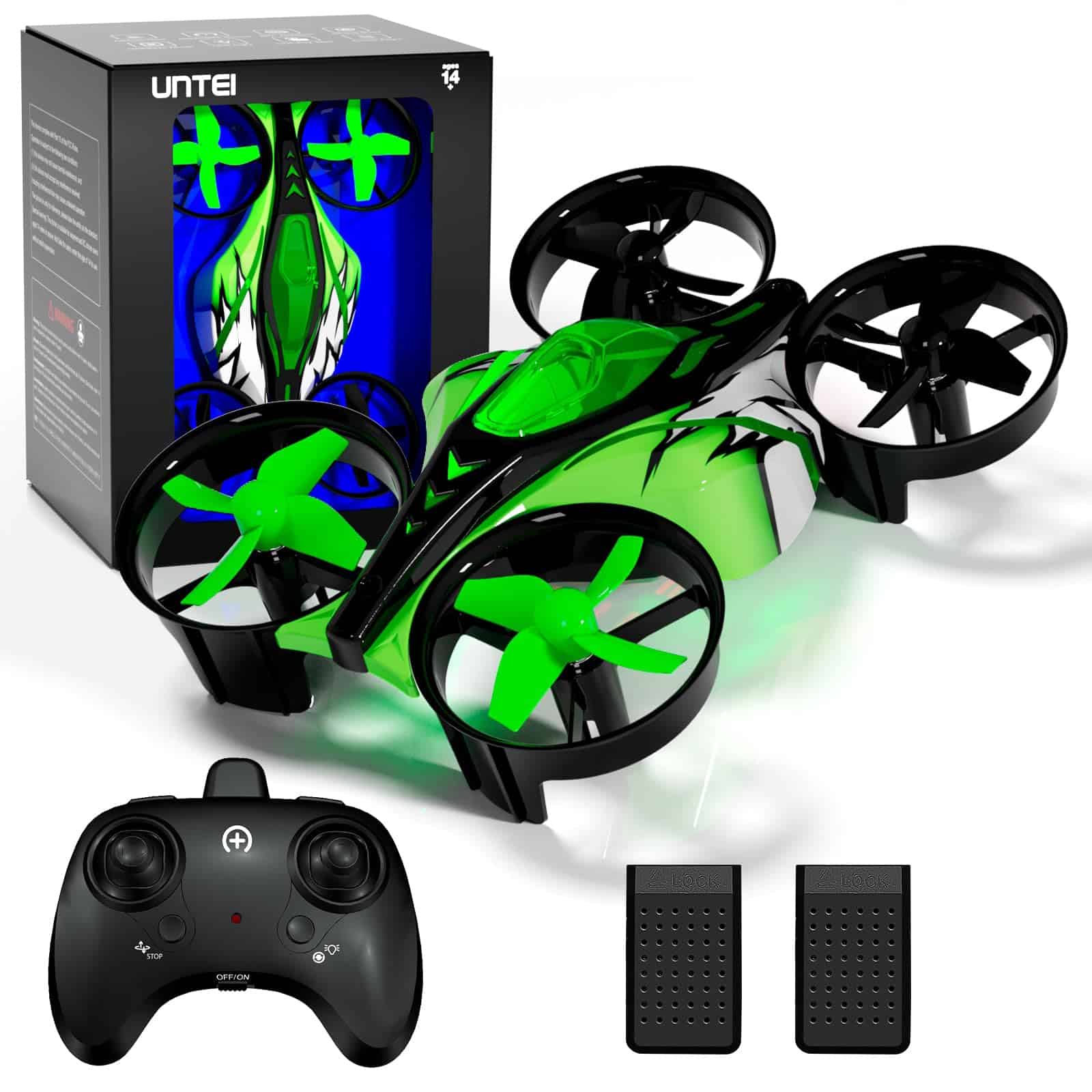 UNTEI 2 En 1 Mini Drones para Niños Control -Verde