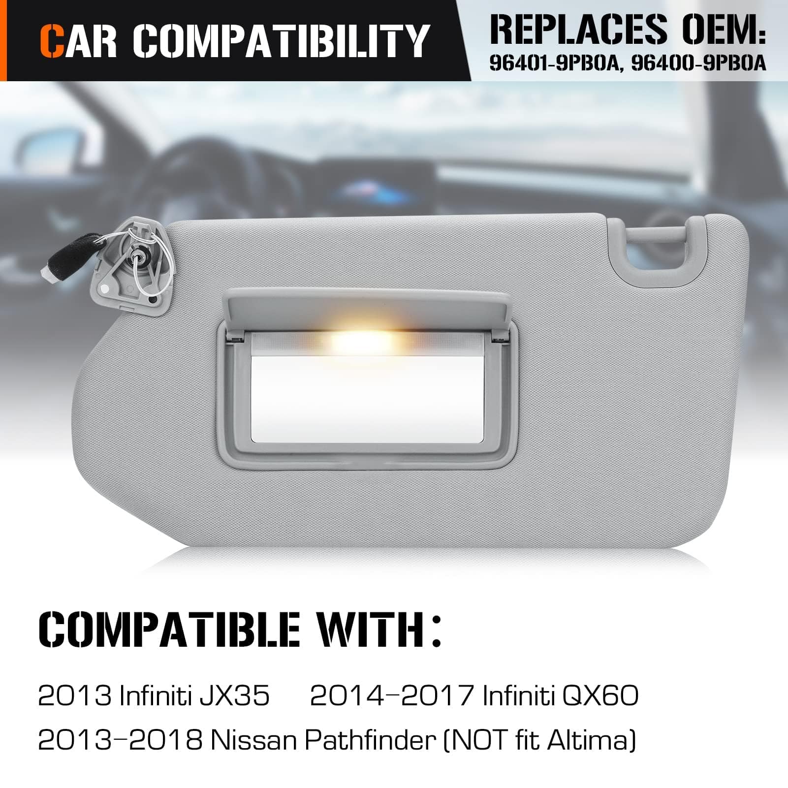 Visera para el Sol Izquierda y Derecha con Luz para Nissan - Imagen 4