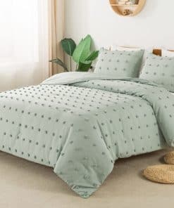 Juego de Edredón Completo en Verde Salvia Paxrac (80x90