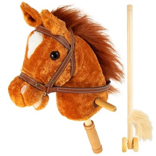 Caballo de Palo de Peluche Morytale para Montar, Juguete de