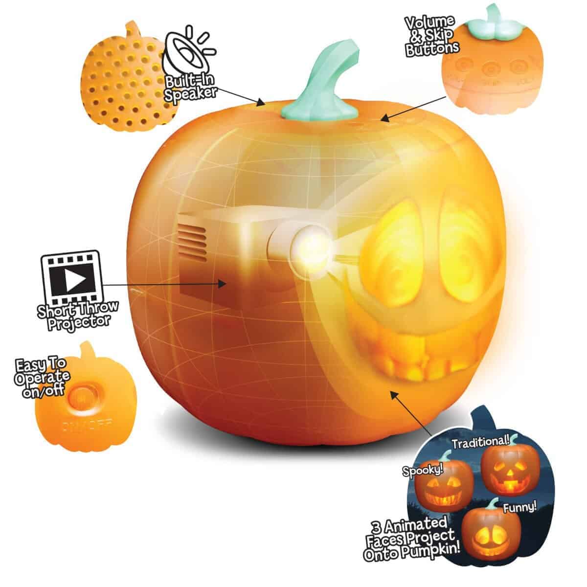 ANIMAT3D Jabberin' Jack XL Calabaza Negra Parlante Animada - Imagen 6