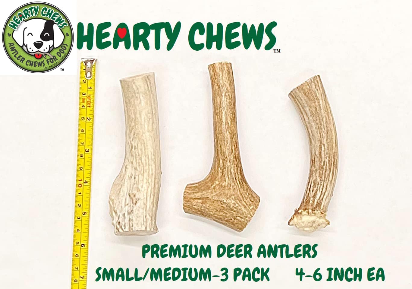 Cornamenta de Venado Premium para Perros Hearty Chews, - Imagen 5